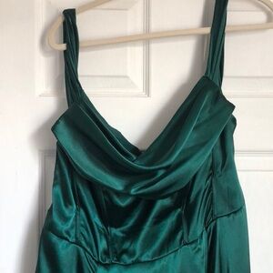Elegant Green Satin bridesmaids dress
